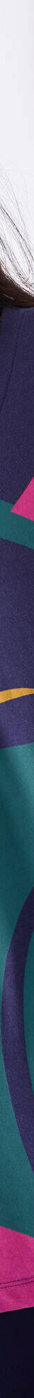 Tunique col V manches 3/4, imprimé graphique (marine / vert) Tunique col V manches 3/4, imprimé graphique (marine / vert)